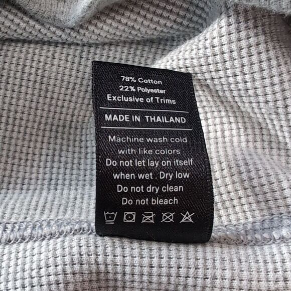 Public Rec Gray Waffle Thermal Knit Long Sleeve Hooded Shirt Sz X… - Picture 6 of 10